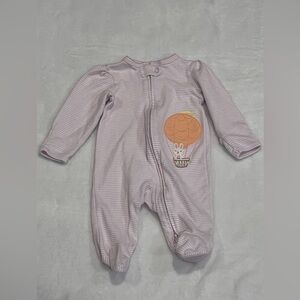 Carter's Purple Striped Footie with Balloon Patch